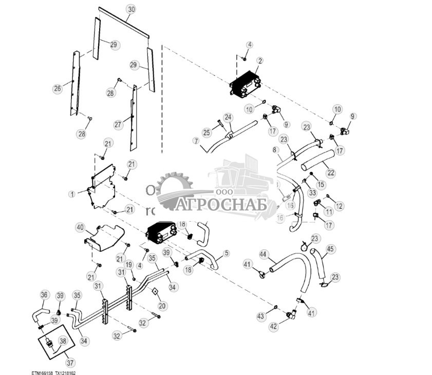 Маслоохладители и трубопровод (Engine 4045HT086-RE566132) (303524 - 344421) - ST866656 149.jpg